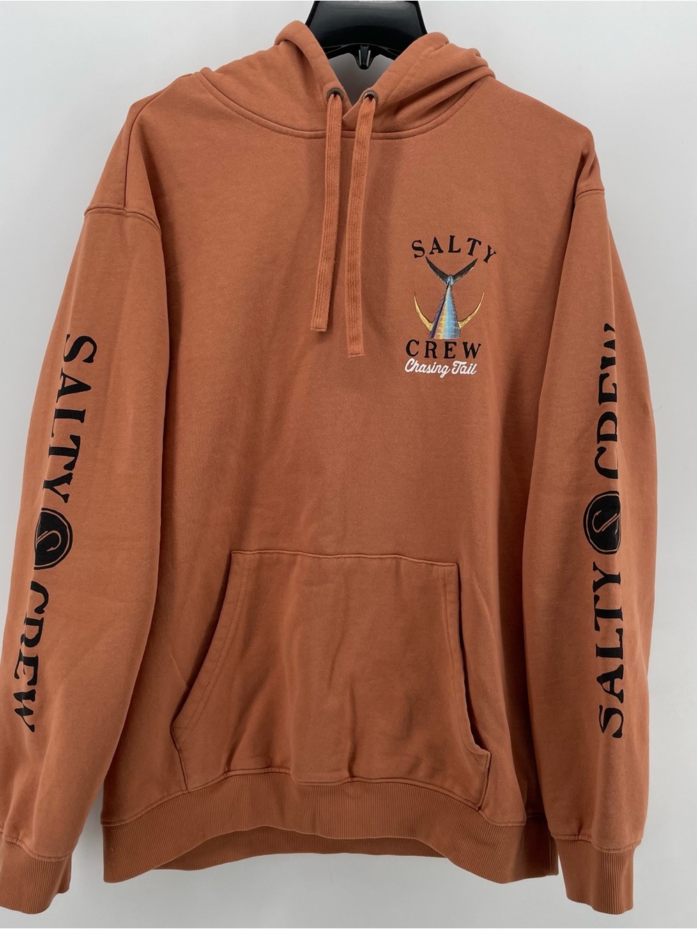 Salty Crew Men's Hooded Sweatshirt Rust Orange L
